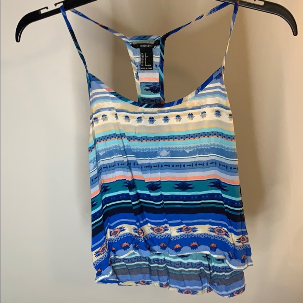 Blue stripped light weight crop top